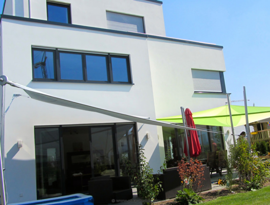 Frechen Sonnensegel auf 2 Terrassen